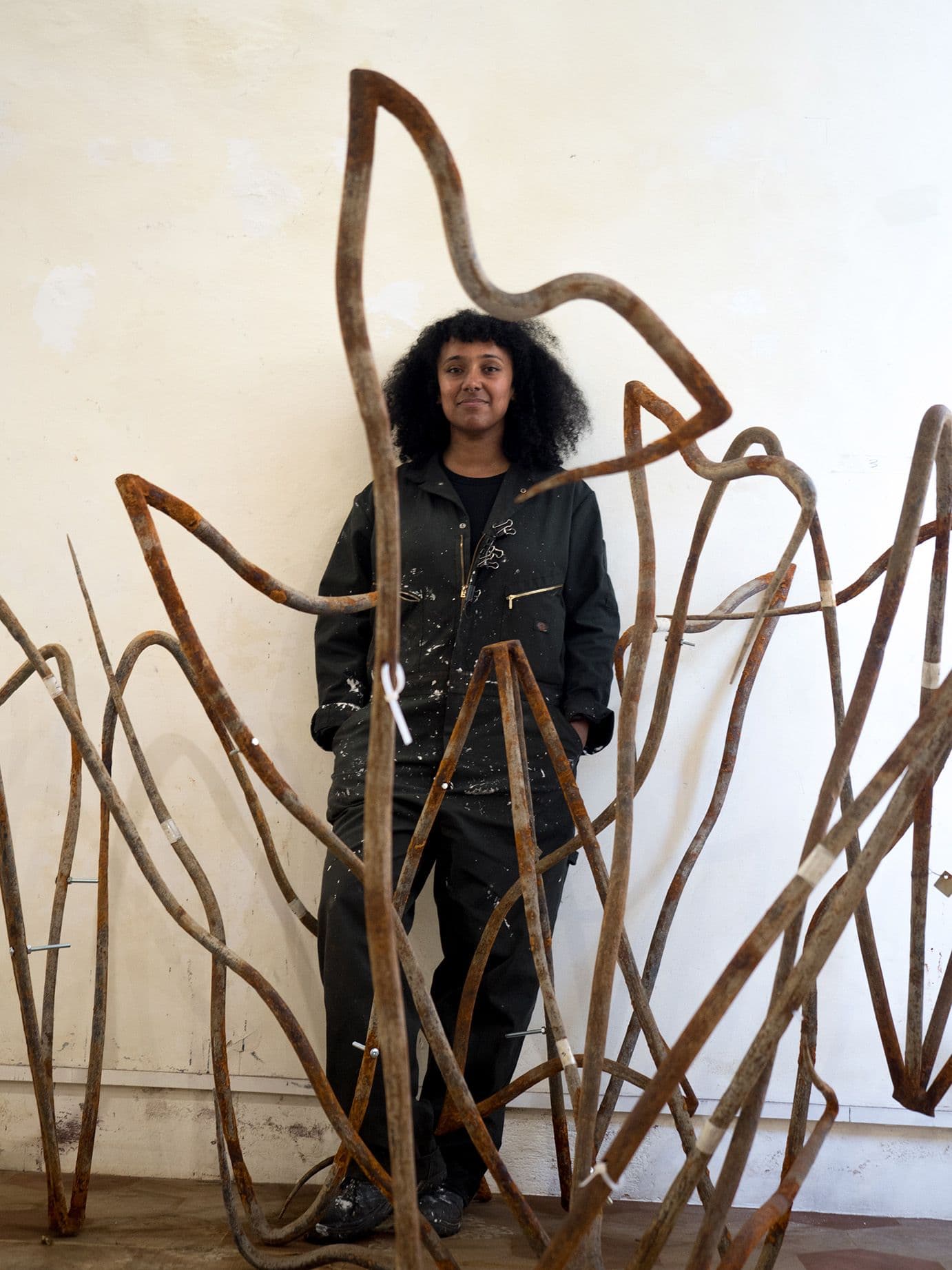 Dominique White in her studio in Todi, 2024 | Ph. Zouhair Bellahmar