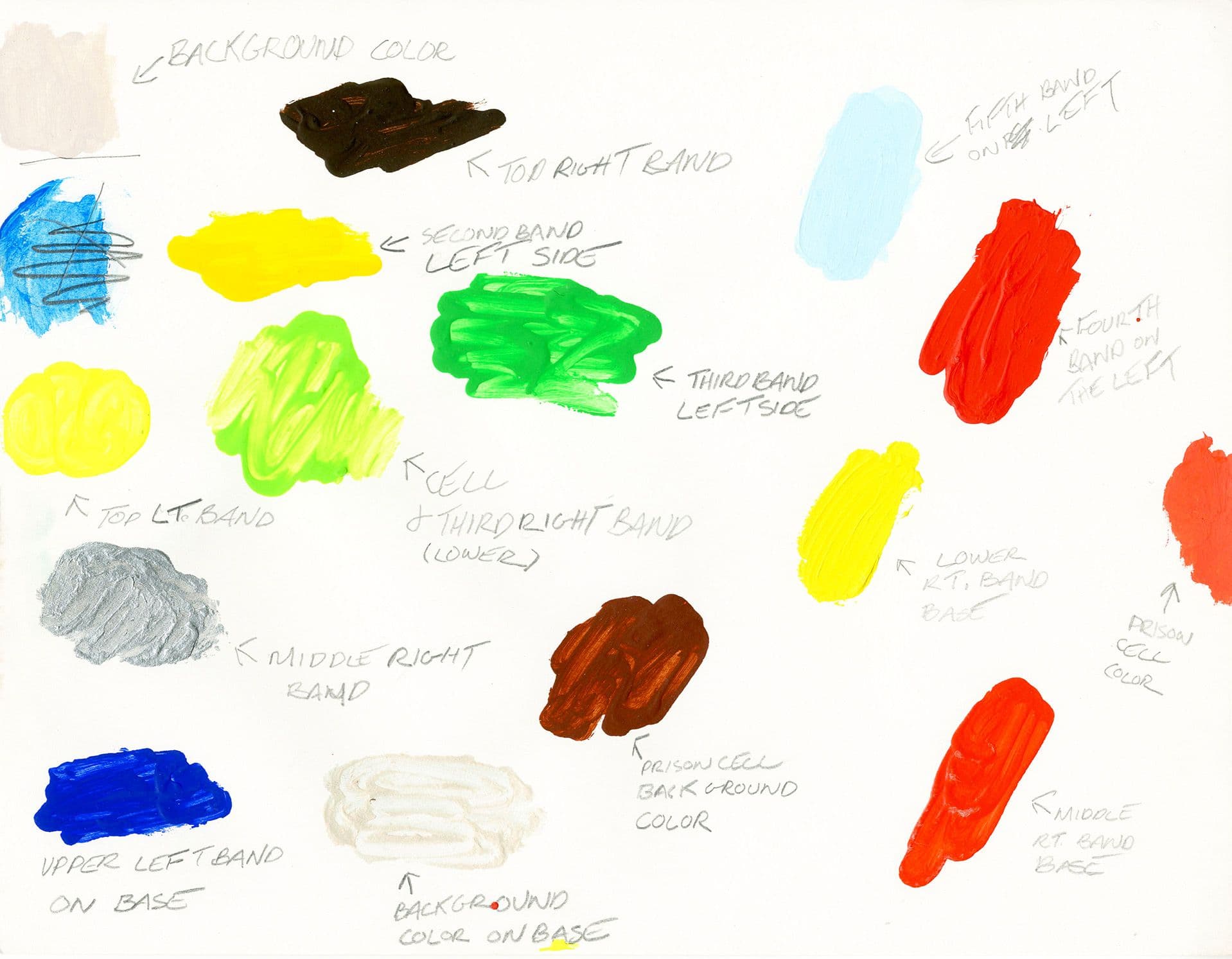 Peter Halley, Colour samples to paint the work "Powder", 1995 © Peter Halley