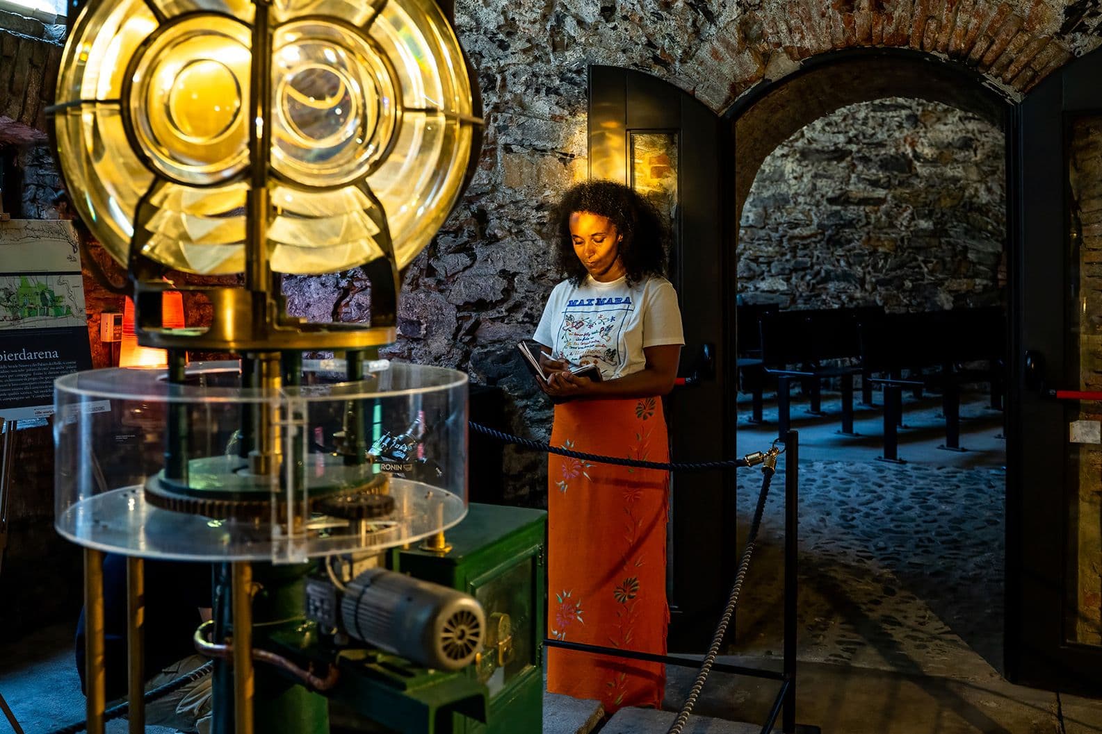 Dominique White during her Italian residency inside the museum of La Lanterna, Genoa 2023 | Ph. TIWI