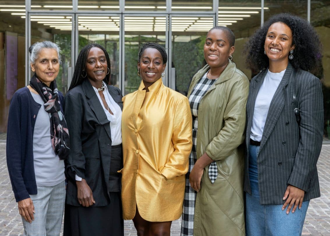 The shortlisted of the Max Mara Art Prize for Women 2022 – 2024, from the left: Bhajan Hunjan, Rebecca Bellantoni, Zinzi Minott, Onyeka Igwe and Dominique White | ph. Bruno Cattani