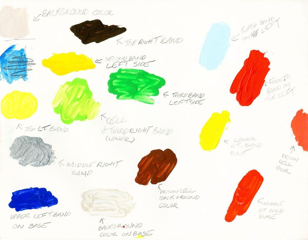 Peter Halley, Colour samples to paint the work "Powder", 1995 © Peter Halley